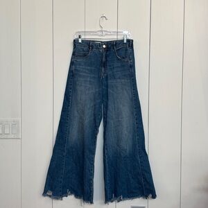Pilcro (Anthropologie) Women's Blue Wide-Leg Jeans